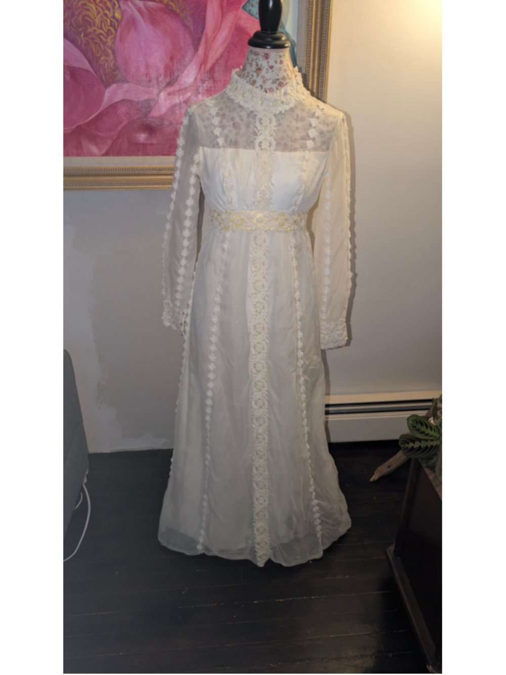 Vintage Alfred Angelo 1970s wedding dress